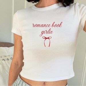 White Graphic Tee - Romance Book Girlie